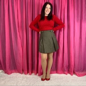 Vintage Tracy Evans plaid pleated mini skirt, 9